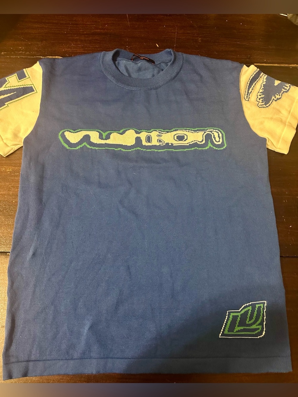 Louis Vuitton Blue and Yellow Graphic Crewneck Sweater